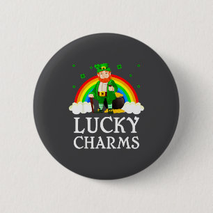 Badge Rond 5 Cm Trèfle irlandais Leprechaun Fête de la Saint-Patri