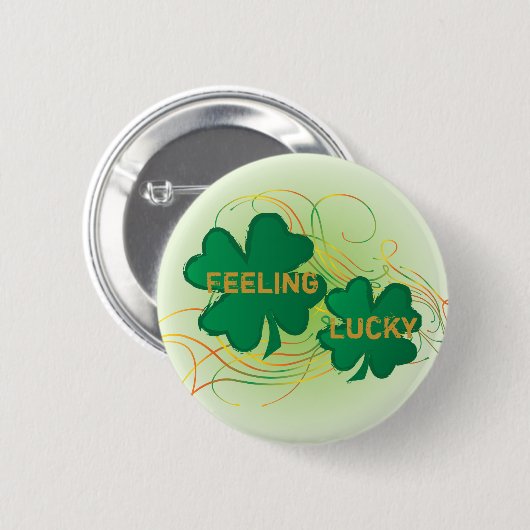 Badge Rond 5 Cm Trèfles chanceux se sentants de shamrock (Devant & derrière)