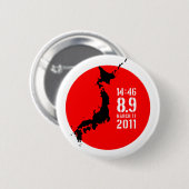 Badge Rond 5 Cm Tremblement de terre du Japon (Devant & derrière)