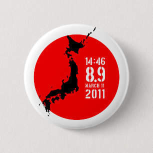 Badge Rond 5 Cm Tremblement de terre du Japon