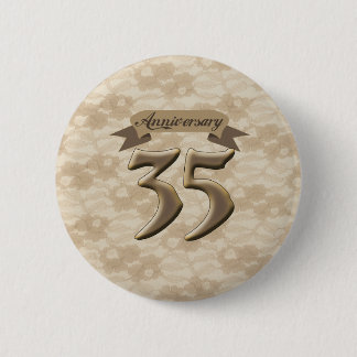 Badge Rond 5 Cm trente-cinquième Boutons d'anniversaire de mariage