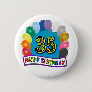 Badge Rond 5 Cm trente-cinquième Conception de ballons