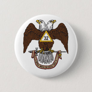 Badge Rond 5 Cm trente-deuxième Brun écossais Eagle de rite de