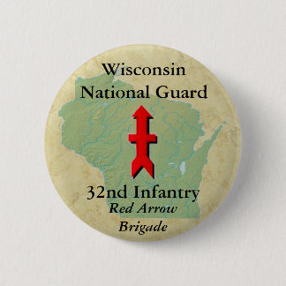 Badge Rond 5 Cm trente-deuxième L'infanterie avec le Wisconsin