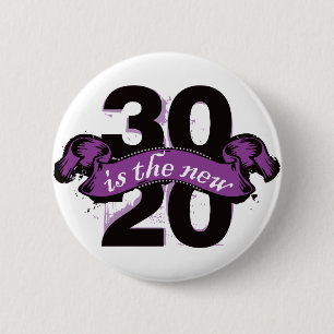 Badge Rond 5 Cm Trente est les nouveaux vingt - pourpre