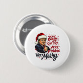 Badge Rond 5 Cm Très Démos Très Cutesy Très Président Noël T (Devant & derrière)