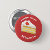 Badge Rond 5 Cm Tres Leches Gâteau d'anniversaire pour votre propr (Devant & derrière)
