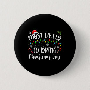 Badge Rond 5 Cm Très Probable D'Apporter La Joie De Noël
