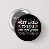 Badge Rond 5 Cm Très Probable De Faire Cuire Des Cookies De Noël X (Devant & derrière)