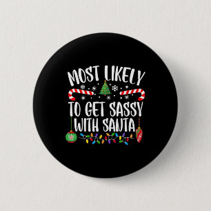Badge Rond 5 Cm Très Probable D'Obtenir Sy Avec Père Noël Correspo
