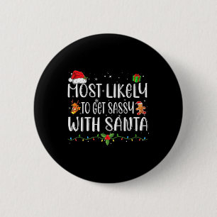 Badge Rond 5 Cm Très Probable D'Obtenir Sy Avec Père Noël Correspo
