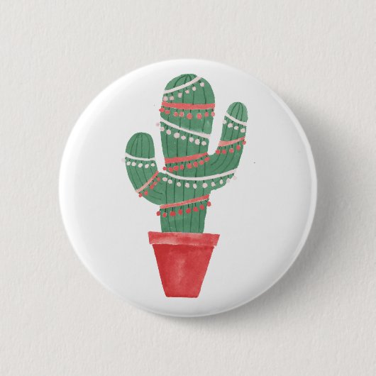 Badge Rond 5 Cm Très un arbre de Noël de cactus (Devant)