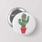 Badge Rond 5 Cm Très un arbre de Noël de cactus (Devant & derrière)