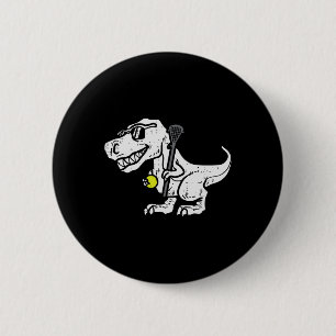 Badge Rond 5 Cm Trex Dinosaur Lacrosse Funny Lecteur Laxie Goalie
