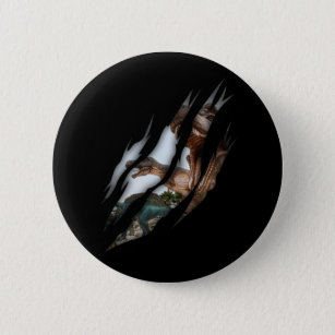 Badge Rond 5 Cm Trex Spinosaurus Torn Claw Dino Lover