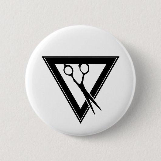 Badge Rond 5 Cm triangle ciseaux à cheveux (Devant)