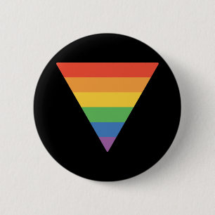 Badge Rond 5 Cm Triangle d'arc-en-ciel de gay pride