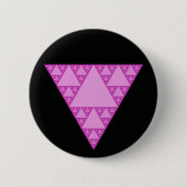 Badge Rond 5 Cm Triangle Sierpinski en triangle rose LGBTQ+ (Devant)