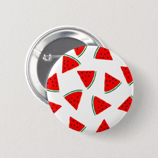 Badge Rond 5 Cm Triangles Motifs de pastèque (Devant & derrière)