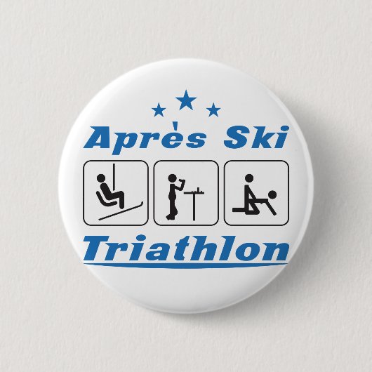 Badge Rond 5 Cm Triathlon de ski d'Apres (Devant)