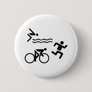 Badge Rond 5 Cm Triatholon - course à vélo