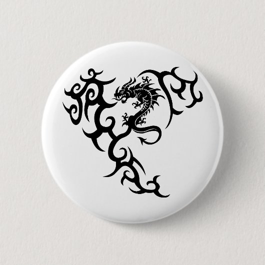Badge Rond 5 Cm Tribal avec Dragon (Devant)