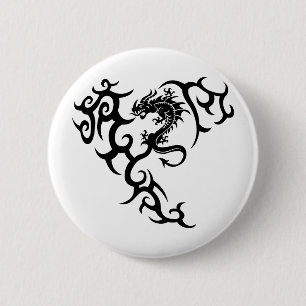 Badge Rond 5 Cm Tribal avec Dragon