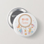 Badge Rond 5 Cm Tribal Dreamcatcher Boho Big Sister (Devant & derrière)