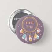 Badge Rond 5 Cm Tribal Dreamcatcher Boho New Baby Big Sister (Devant & derrière)