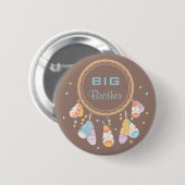 Badge Rond 5 Cm Tribal Dreamcatcher Boho Nouveau bébé Big Brother (Devant & derrière)