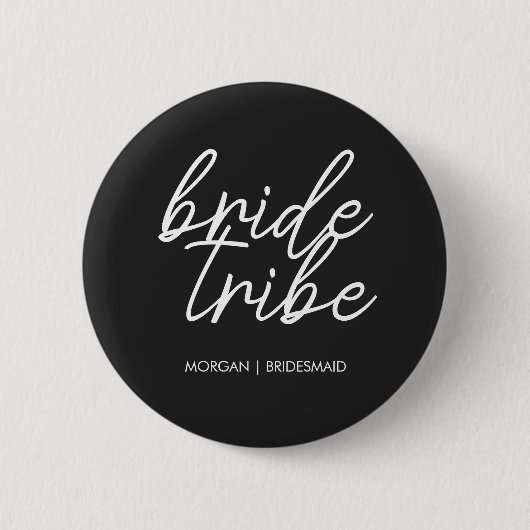 Badge Rond 5 Cm Tribe de mariée | Bachelorette Moderne (Devant)
