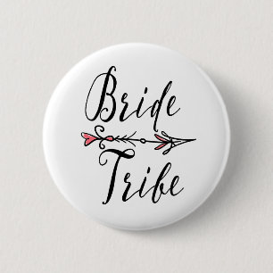 Badge Rond 5 Cm Tribu de Bohème de jeune mariée avec la flèche 