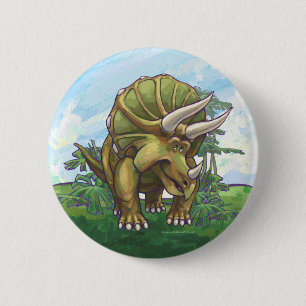 Badge Rond 5 Cm Tricératops