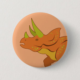 Badge Rond 5 Cm Tricératops
