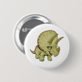Badge Rond 5 Cm Tricératops (Devant & derrière)