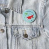 Badge Rond 5 Cm Triceratops mignon (En situation)