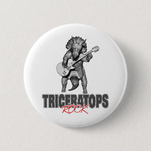 Badge Rond 5 Cm Tricératops Rocks