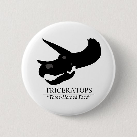 Badge Rond 5 Cm Tricératops Skull (Devant)