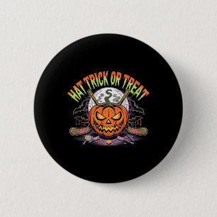 Badge Rond 5 Cm Trick Chapeau ou traiter Hockey sur glace Hallowee