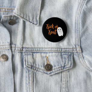 Badge Rond 5 Cm Trick or Treat Fantôme Halloween