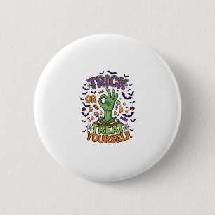 Badge Rond 5 Cm Trick Or Treat Yourself Main De Zombie Halloween C