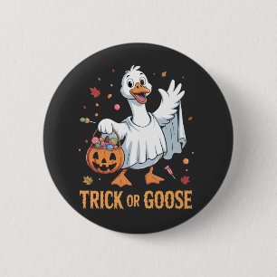 Badge Rond 5 Cm Trick ou oie Éffrayante Halloween Goose