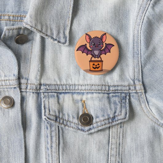 Badge Rond 5 Cm Trick ou traitement chauve-souris (En situation)