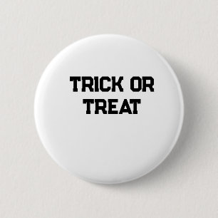 Badge Rond 5 Cm Trick ou. Traiter Halloween éffrayant noir simple