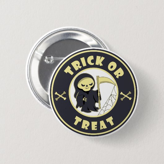 Badge Rond 5 Cm Trick ou traiter Halloween griffeur caractère (Devant & derrière)