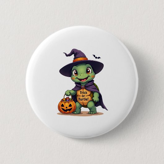 Badge Rond 5 Cm Trick ou Turtle (Devant)