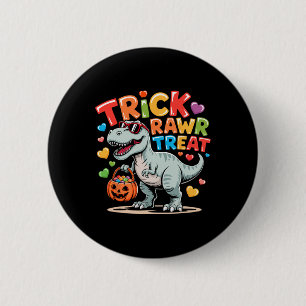 Badge Rond 5 Cm Trick Rawr Treat Dinosaur Trex Tout-Petits Garçons