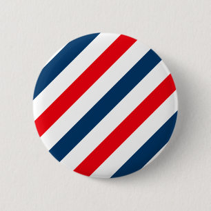 Badge Rond 5 Cm Tricolor Diagonal Stripes (bleu, blanc et rouge)