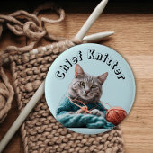 Badge Rond 5 Cm Tricot en chef tricot laine de chat couture