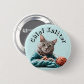 Badge Rond 5 Cm Tricot en chef tricot laine de chat couture (Devant & derrière)